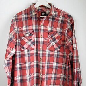 Timberland Plaid Button Up Shirt Men’s M | 100% Cotton